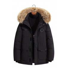 Fashion Winter Comfy Fur Collar Thermal Coats For Men