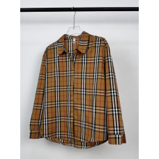 Fashion Brown Retro Plaid Printing Men‘s Long Sleeve Polo