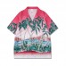 Hawaiian Summer Beach Style Coconut Trees Printing Men's Short Sleeve Shirt