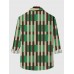 Plaid Series Artistic Hand Painted Colorblock Stripes Men's Long Sleeve Shirt